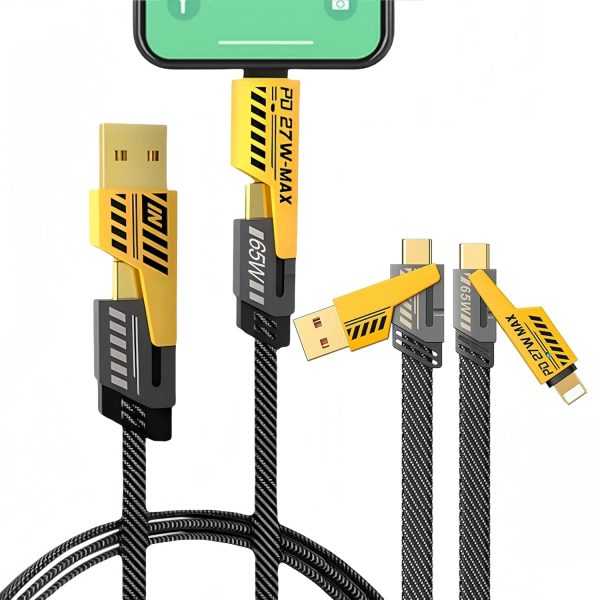 4-in-1 Multi Usb Charging Cable Fast Power delivery Cord For Iphone, Ipad, Samsung, Macbook