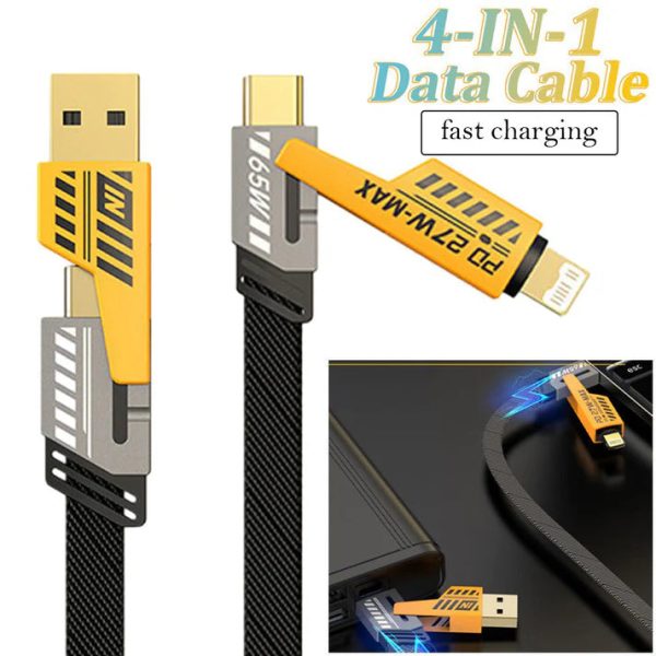 4-in-1 Multi Usb Charging Cable Fast Power delivery Cord For Iphone, Ipad, Samsung, Macbook