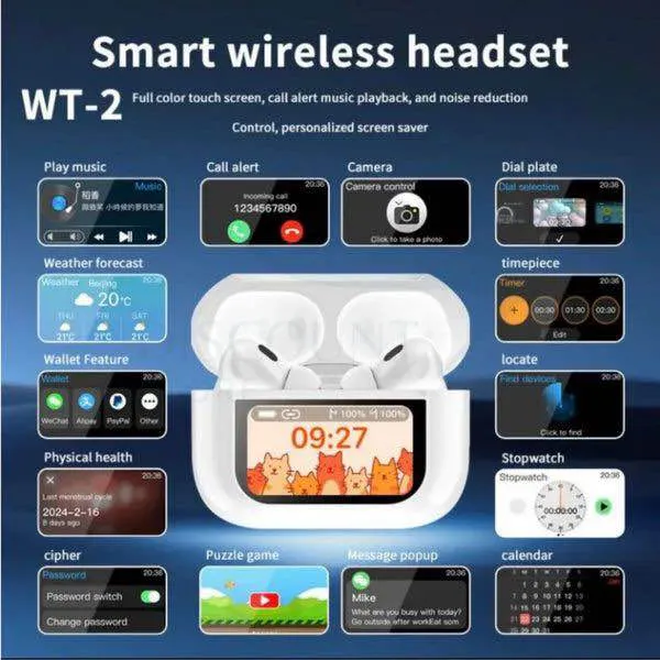 A9 Pro Airpods Anc/enc Touch Screen Wireless Best Quality Earbuds