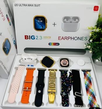 I20 Ultra Max Suit Smart Watch 10 In 1 Box 2.3inch Large Screen With 7 Strips Smartwatch With Airpords2 (random Color)
