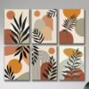 Set Of 6 Abstract Art Wooden Canvas Frames For Wall Decoration / Sticky Photo Tiles