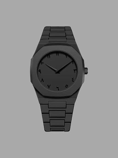 Black Arabic Aura Watch Lightweight Design, , Premium Quality & Finish – Without Box